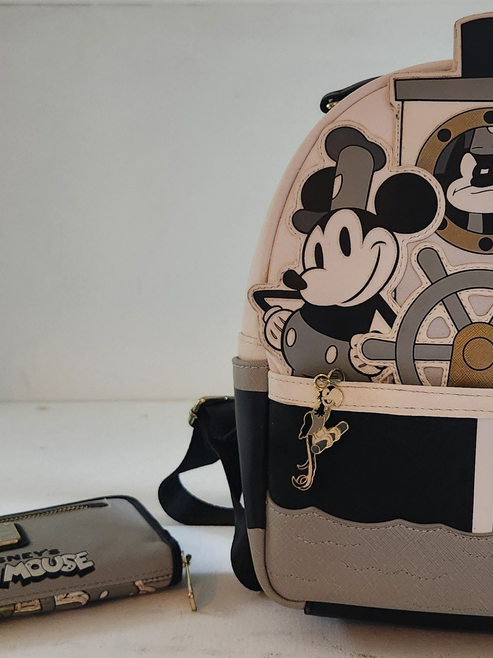Disney Parks Loungefly Steamboat Willie Backpack With Matching Wallet